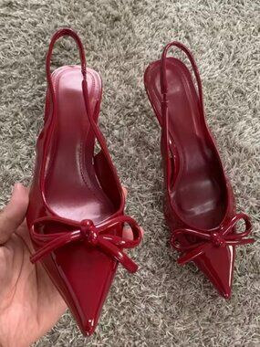 New High Heels Women Weddings Bridal Shoes Bow Decoration Fashion Shallow